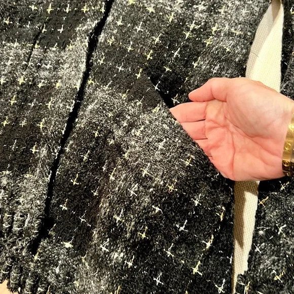 ChanelBlack Charcoal and Metallic Coat, Size 36 (XS)